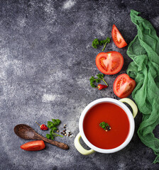Tomato soup. Healthy vegan food