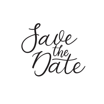 Save the date calligraphy inscription for wedding or love card