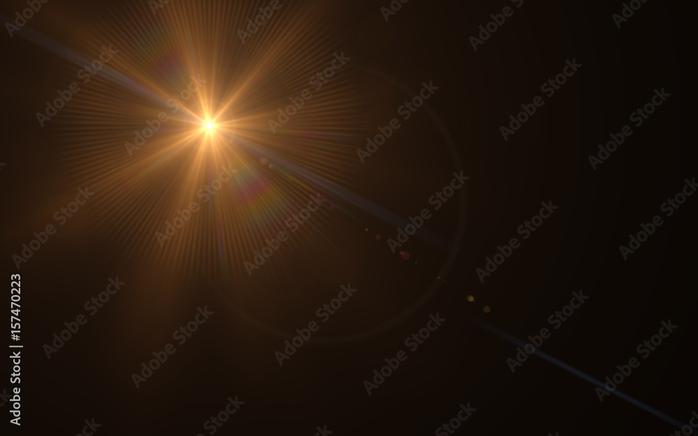 Poster design abstract natural lens flare in space. rays background