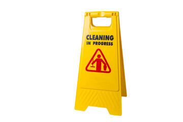 Janitorial sign of cleaning in progress isolated
