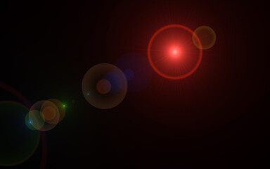 Abstract red digital lens flare