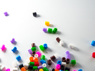 Texture of multicolor beads, colorful background