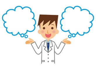 白衣の男性　選択　吹き出し