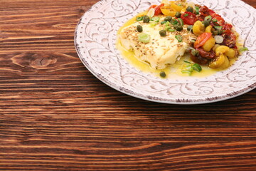 Baked feta cheese with cherry tomatoes