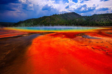 Grand Prismatic with clouds