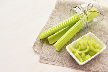bunch of stalks of a celery