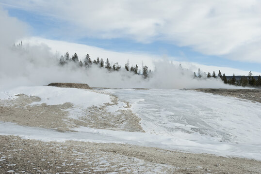 Winter, Snow, Upper Geyser Basin, Yellowstone NP