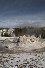Winter, Grotto Geyser, Yellowstone NP