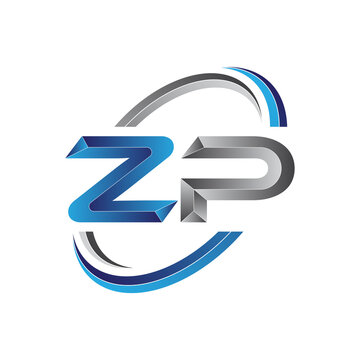Simple initial letter logo modern swoosh ZP