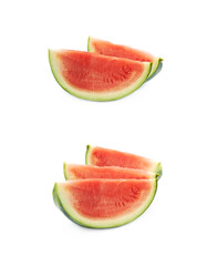 Couple watermelon slices isolated