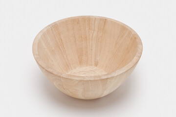 wood bowl isolated white.