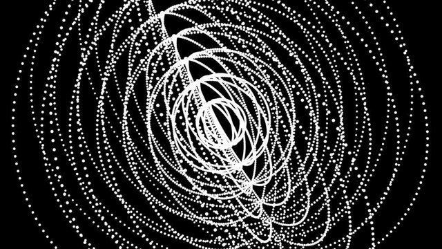 circle ring Neon Glow light dot particle design,Abstract fractal point geometry.virtual artistic cosmos,dynamic perspective geometry space,whirl pinstripe structure,computing progress flow movement.