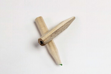 colorful wood pencil isolated white.