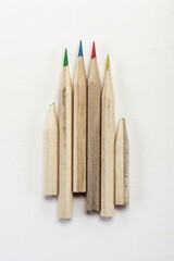 colorful wood pencil isolated white.
