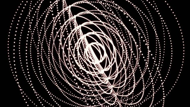 circle ring Neon Glow light dot particle design,Abstract fractal point geometry.virtual artistic cosmos,dynamic perspective geometry space,whirl pinstripe structure,computing progress flow movement.