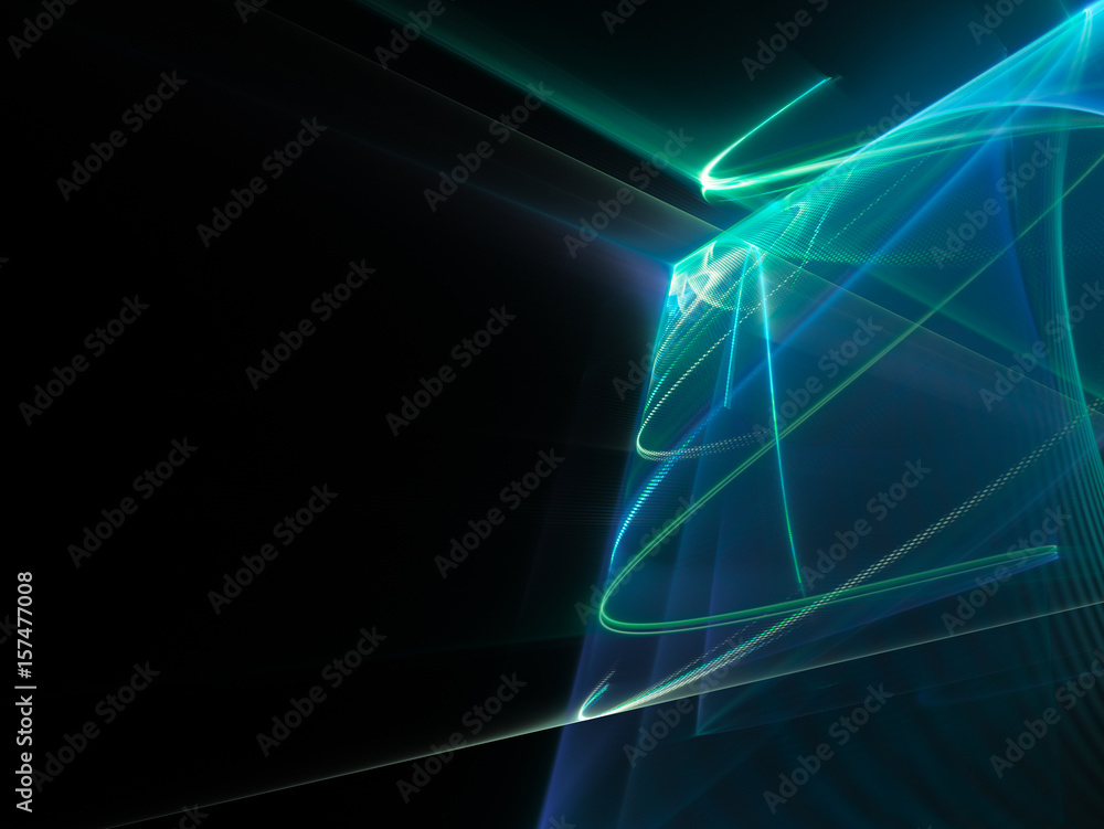 Poster abstract background element. fractal graphics series. three-dimensional composition of glowing lines