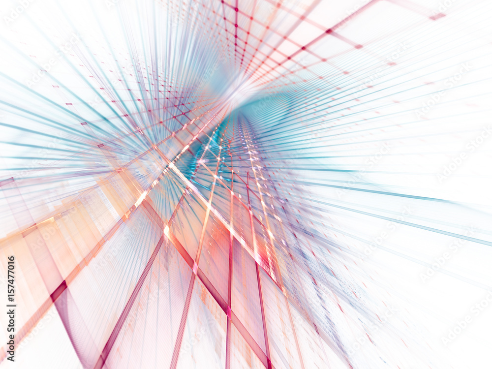 Poster abstract background element. three-dimensional composition of curves and grids. information technolo