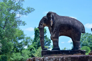 Fototapeta na wymiar Elephant Statue in East Mebon,Siem Reap,Combodia