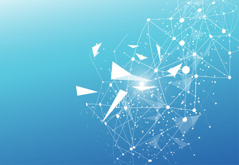 Abstract Polygonal Space Background with Connecting Dots and Lines