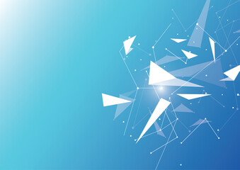 Abstract polygonal space low poly background with connecting dots and lines. Connection structure. Vector Illustration