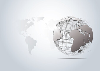 Global network connection. World map point and line composition concept of global business. Vector Illustration
