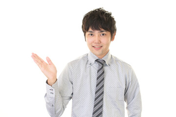 案内するビジネスマン