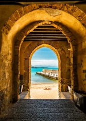 Papier Peint photo Lieux européens Cafalu Sicily - Archway to Beach.jpg