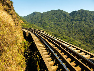 Naklejka premium Train rails in southern Brazil