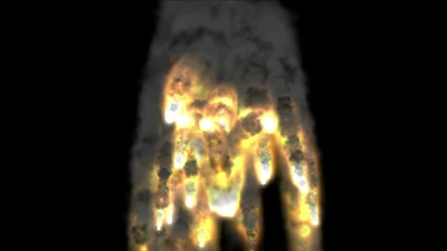 4k a group of missiles launched,nature spectacular volcano eruption,war scene,doomsday,dazzling hellfire.
