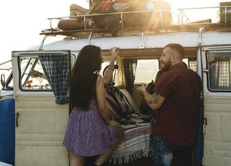 Group of Diverse Friends on Road Trip Together