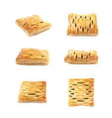 Spinach and cheese bun pastry isolated