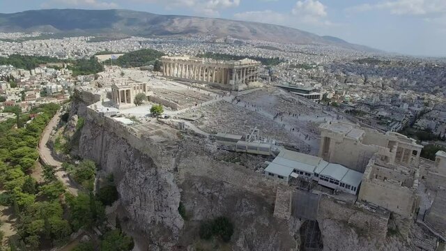 Aerial shot of the city of Athens, Greece