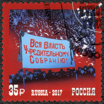 RUSSIA - 2017: dedicated Constituent Assembly, series The 100th Anniversary of the Great Russian Revolution