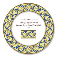 Vintage Round Retro Frame Japanese Spiral Round Round Curve Chain