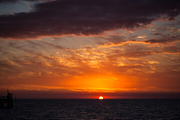 sunset at Glenelg beach Adelaide Australia