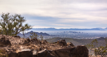 View from atop a cliff of Phoenix