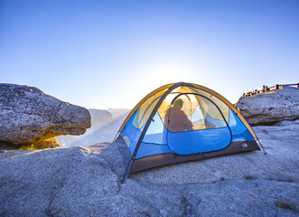 Camping in Yosemite on a prime locatioin