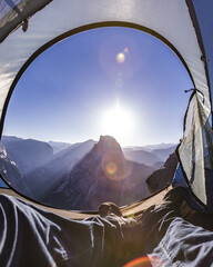 Camping in Yosemite on a prime locatioin