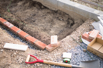 Making flower beds - Brick