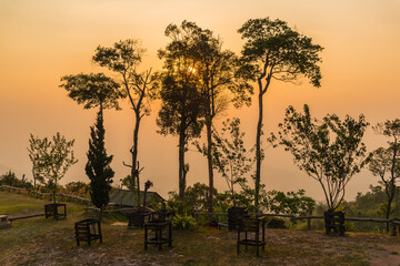 Fototapeta na wymiar Sunrise in national park of Thailand