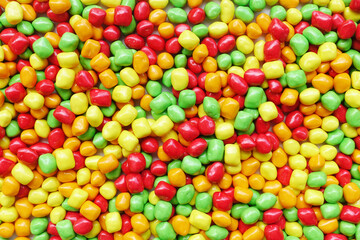 Fototapeta na wymiar Close up of colorful candies for background