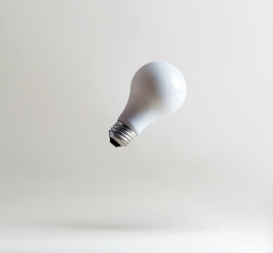 White light bulbs floating