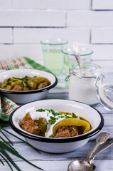 Green pepper stuffed