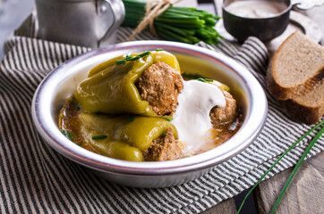 Green pepper stuffed