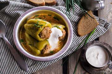 Green pepper stuffed