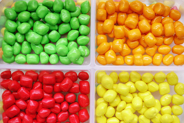 Close up of colorful candies for background
