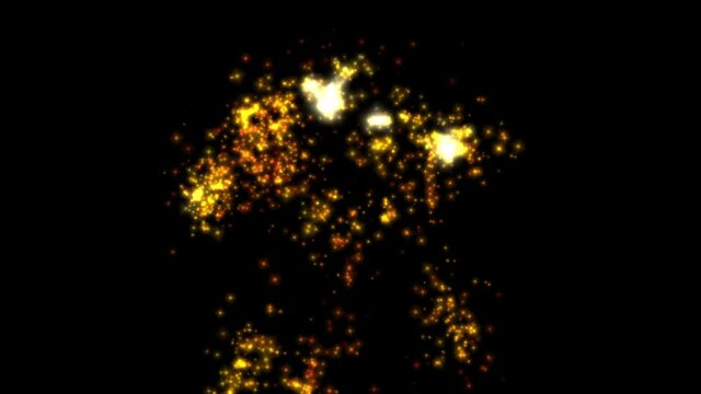 4k Abstract color flames fireworks background,holiday explosions particle backdrop.