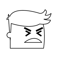 avatar man angry success. emotion face, expression, success person angry vector illustration