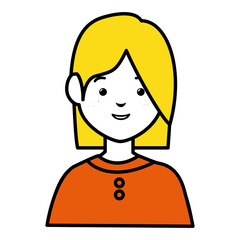 beautiful and young woman character vector illustration design