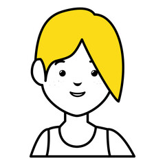 Obraz premium beautiful and young woman character vector illustration design